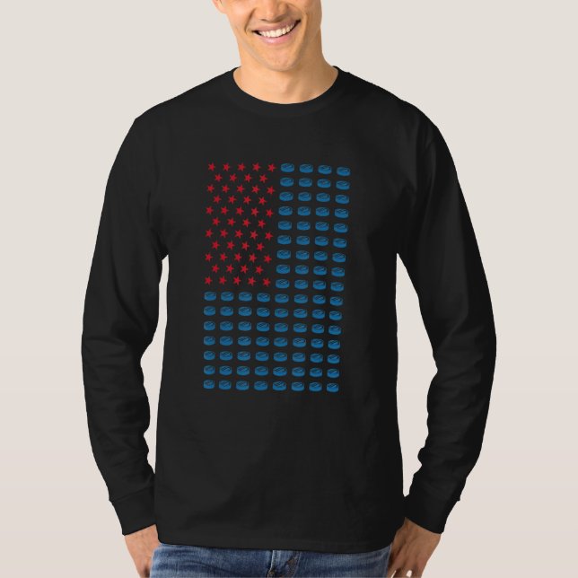 T-shirt Sport Us Flag Ice Hockey_1 (Devant)