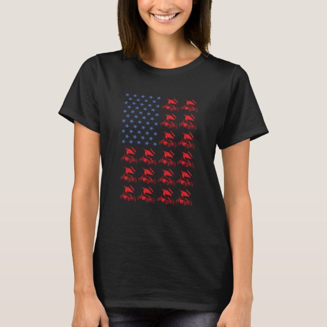 T-shirt Sport Us Flag Sprint Car Racing  1 (Devant)