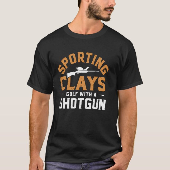 T-shirt Sporting Clays Golf with a Shotgun Funny Hunter Gi (Devant)