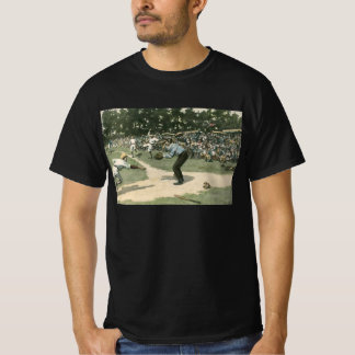 T-shirt Sports Anciens, Joueur de Baseball Glissant dans l