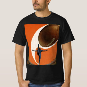 T-shirt Sports Anciens, Joueur de Football Botant le Ballo