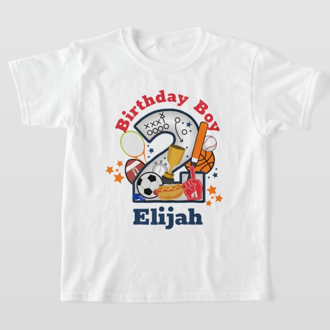 T-shirt Sports Anniversaire Garçon Toute étoile Deuxième A (Poser)