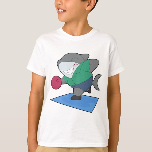 T-shirt Sports boule de bowling requin (Devant)