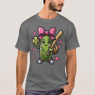 T-shirt Sports de balle molle pour filles avec arc rose Bo