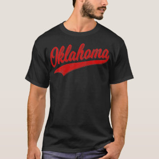 T-SHIRT SPORTS DE BASEBALL D'OKLAHOMA SCRIPT CURSIVE DRAPE