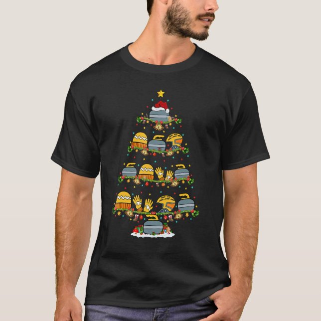 T-shirt Sports de curling   Léger Xmas Père Noël Curling N (Devant)