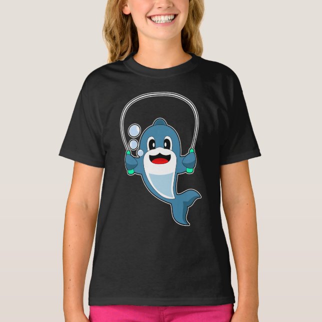 T-shirt Sports de la corde de fitness de dauphin (Devant)