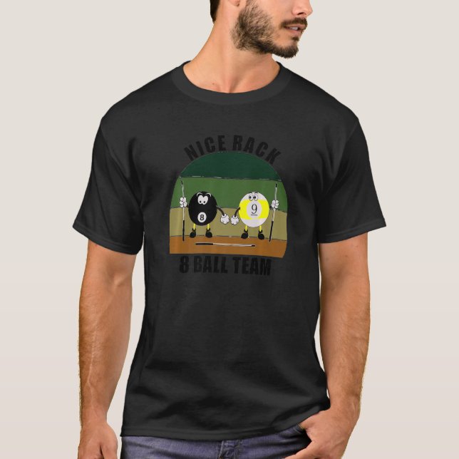 T-shirt Sports de queue Billard Équipe Nice Rack Balle 8 P (Devant)
