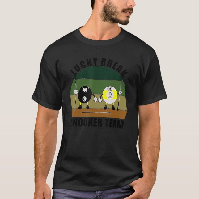 T-shirt Sports de queue Billard Pool Équipe Chance au bill (Devant)