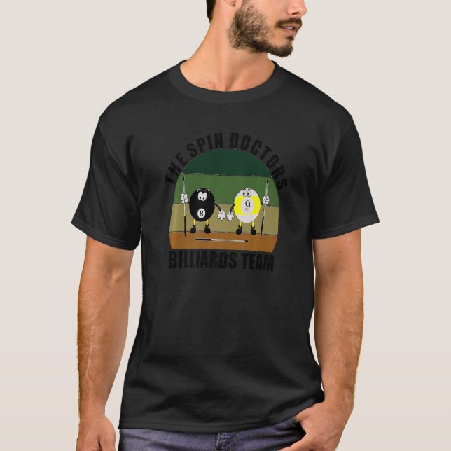 T-shirt Sports de queue Billard Pool Équipe The Spin Docto (Devant)