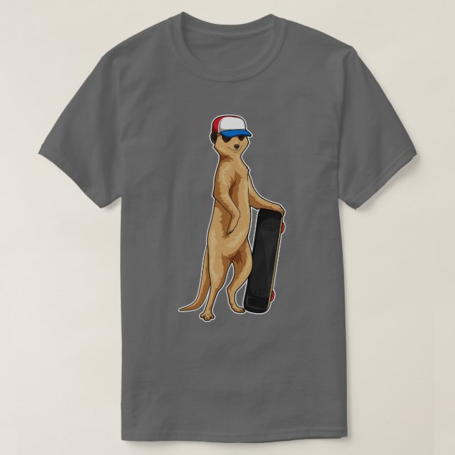 T-shirt Sports de skateboard de suricate patineur (Design devant)