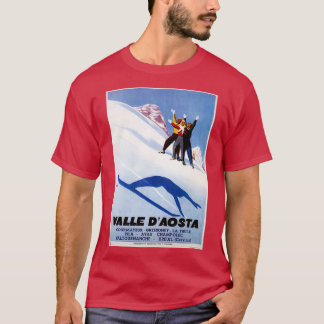 T-shirt Sports d'hiver vintage Aoste Alpes italiennes Voya