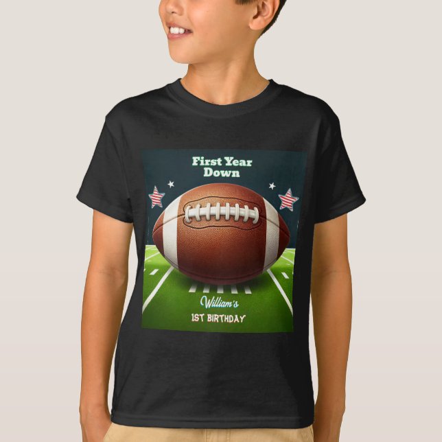 T-shirt Sports enfants garçons billet Football 1er anniver (Devant)