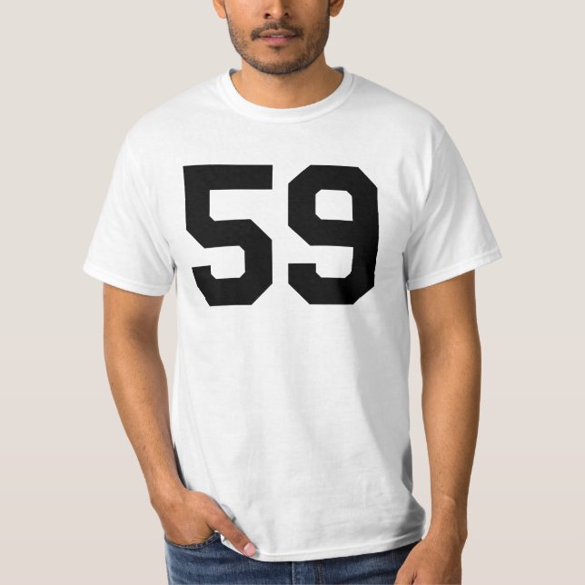 T-shirt Sports Jersey Black Favorite Lucky Number #59 (Devant)