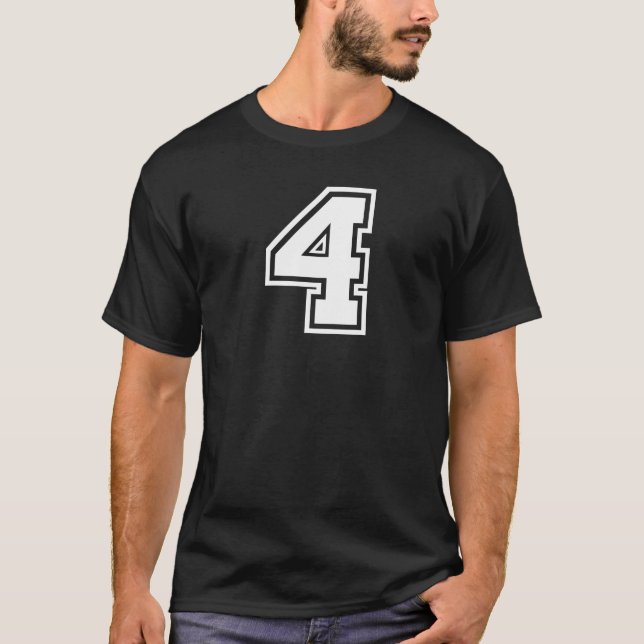 T-shirt Sports Jersey Favorite Lucky Number #4 (Devant)