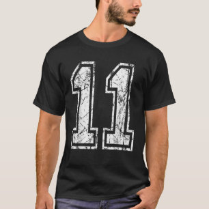 T-shirt Sports Jersey Grunge Numéro 11 Joueur d'équipe Bir