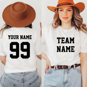 T-shirt Sports Soccer Baseball Team Front Back Nom Numéro