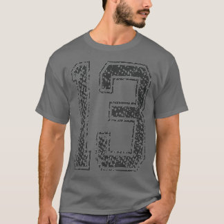 T-shirt Sports TeamNumber 13Year 2013Midnight Black