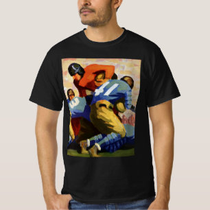 T-shirt Sports Vintage, Joueurs de Football dans un Match