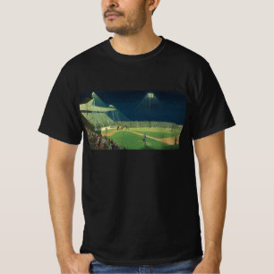 T-shirt Sports Vintage, Match de Baseball de Nuit