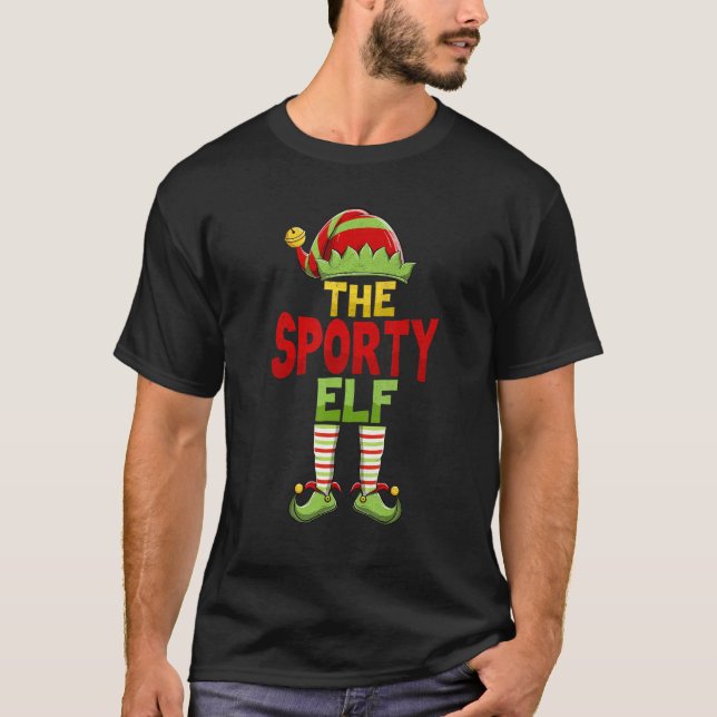 T-shirt Sporty ELF Family Matching Group Christmas Pajamas (Devant)