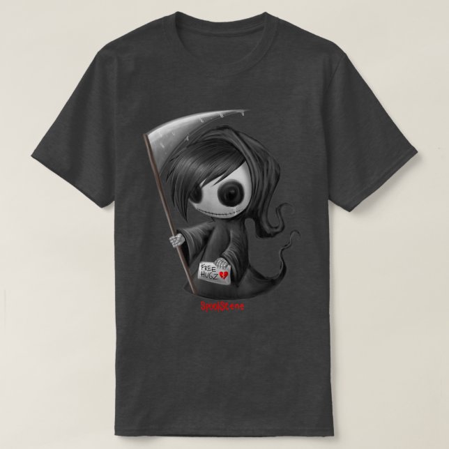 T-shirt Sposcène Emo Skeleton Grim Reaper Goth Alt (Design devant)