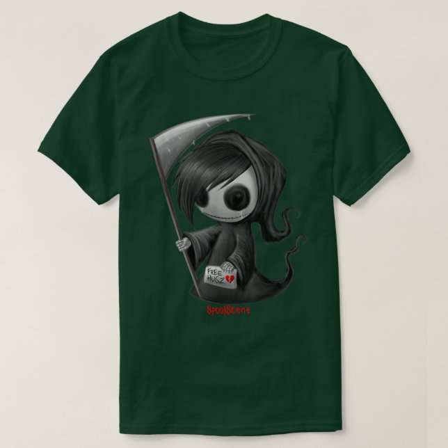 T-shirt Sposcène Emo Skeleton Grim Reaper Goth Alt  (Design devant)