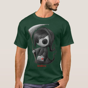 T-shirt Sposcène Emo Skeleton Grim Reaper Goth Alt 