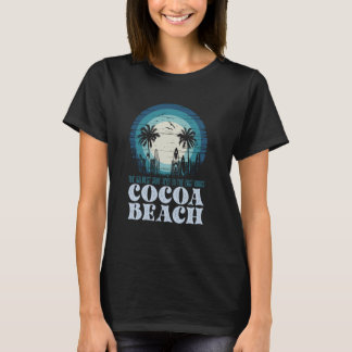 T-shirt Spot de surf de la côte est de Cocoa Beach rétro v