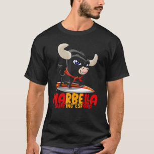 T-shirt Spot de surf Espagne Marbella avec Cute Taurus