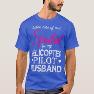 T-shirt Spoted par mon mari pilote d'hélicoptère drôle pil