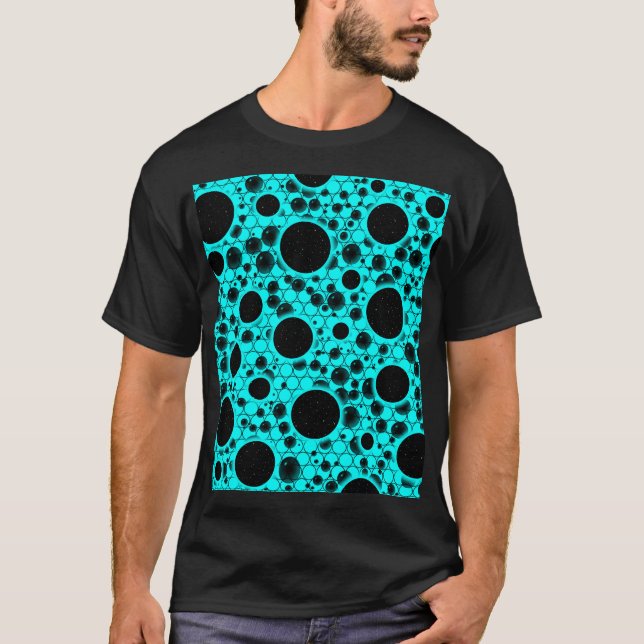 T-shirt Spots de bulles spatiales - Cyan (Devant)