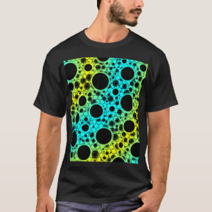 T-shirt Spots de bulles spatiales - Cyan/Jaune