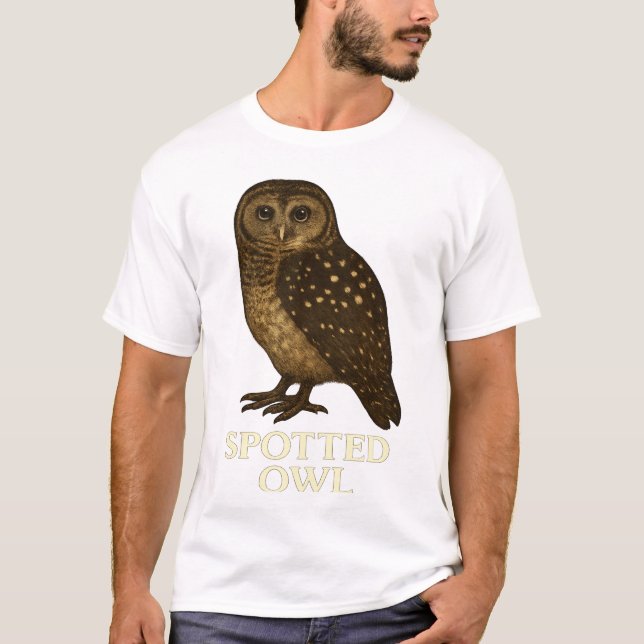 T-shirt Spotted Owl T-Shirt: Endangered Bird Species Tee (Devant)