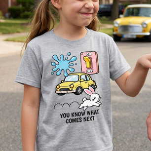 T-shirt Spotto Voiture Jaune Lapin Blanc Australie Jeu de 
