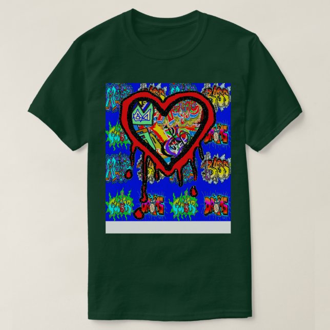 T-shirt Spray Heart Urban Graffiti (Design devant)