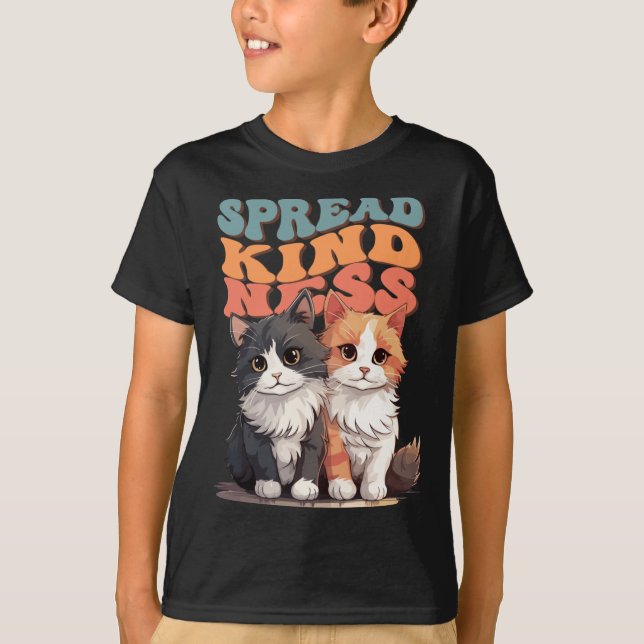 T-shirt Spread Kindness - Adorable Chat Duo Design Sticker (Devant)