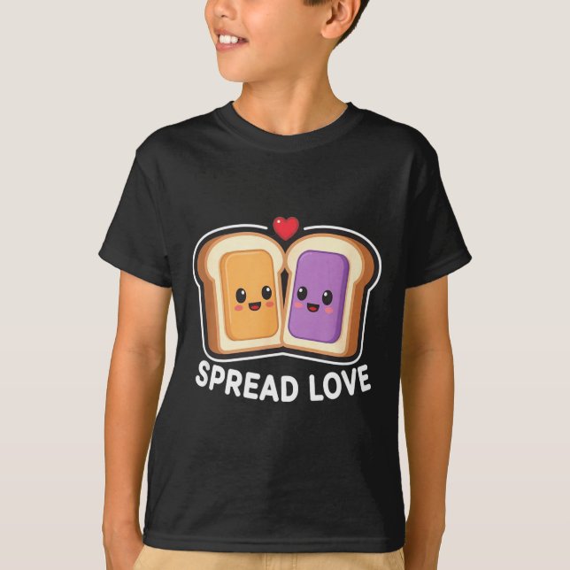 T-shirt Spread Love Peanut Butter And Jelly Valentine Desi (Devant)