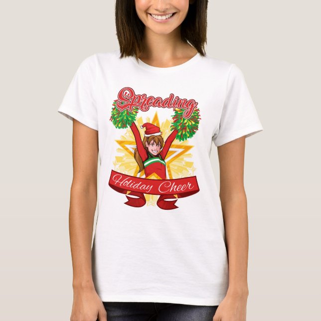 T-shirt Spreing Holiday Cheer Cheerleader Noël (Devant)