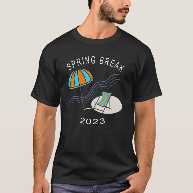 T-shirt Spring Break 2023 Chaise de plage Umbrella Artwork (Devant)