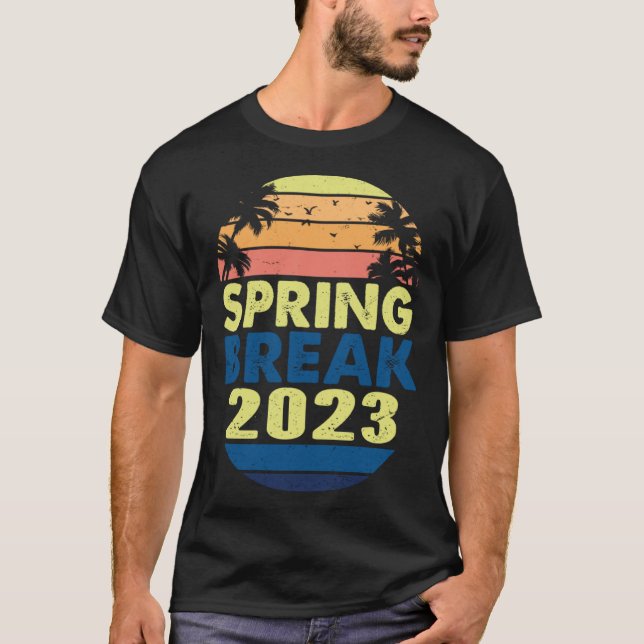 T-shirt Spring Break 2023 famille Spring Break Sunset 2023 (Devant)