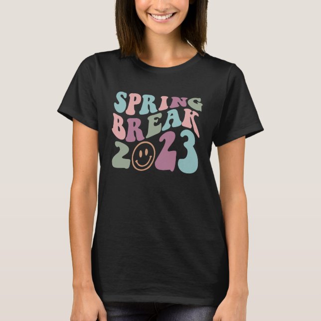 T-shirt Spring Break 2023 Retro Matching Girls (Devant)