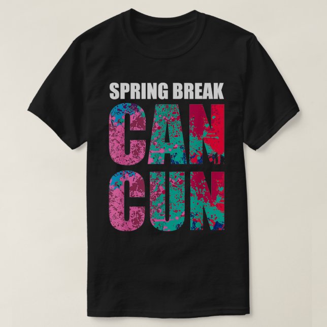 T-shirt Spring Break Cancun Beach Wear Souvenir  (Design devant)