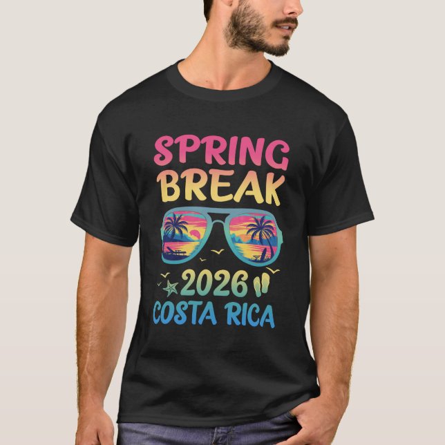 T-shirt Spring Break Costa Rica 2026 Vacation Trip Sunglas (Devant)