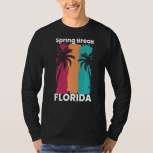 T-shirt Spring Break Florida Beach Vintage Sunset Palm Tr