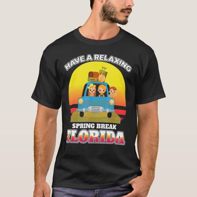 T-shirt Spring Break Florida Voiture Mode de vacances (Devant)