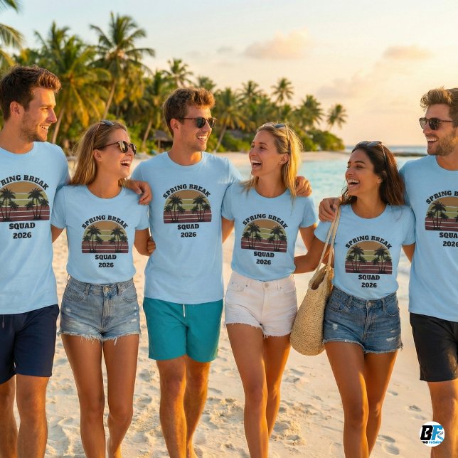 T-shirt Spring Break Squad 2026 Coucher de soleil Rétro Pa (Créateur téléchargé)