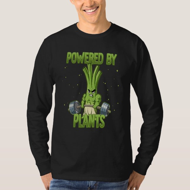 T-shirt Spring Onion Gym Weight Training Powered By Plants (Devant)