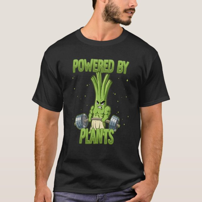 T-shirt Spring Onion Gym Weight Training Powered By Plants (Devant)