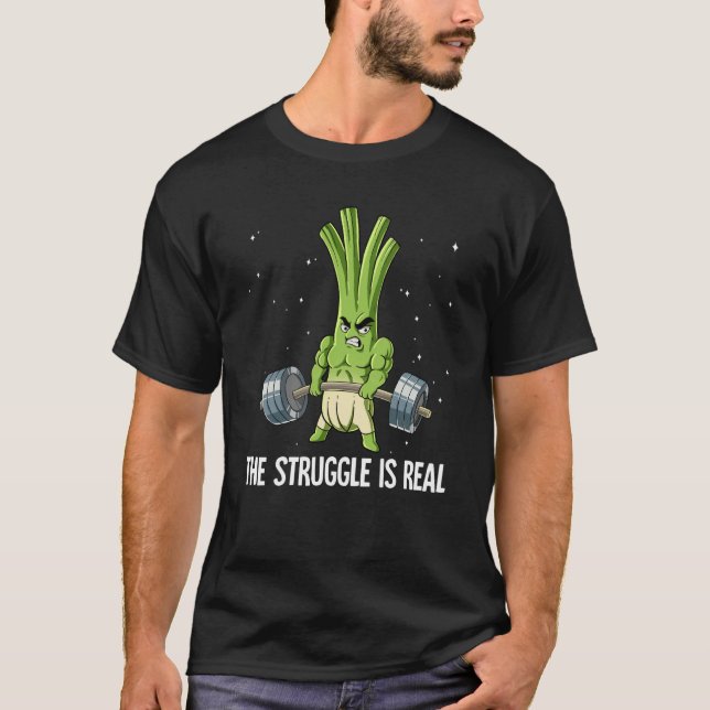 T-shirt Spring Onion Gym Weight Training The Struggle Is R (Devant)